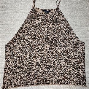 •AE• Leopard Shirred Cropped Tank